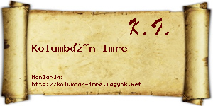 Kolumbán Imre névjegykártya